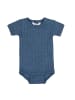 Joha Body Merinowolle-Seide Kurzarmbody in blue melange