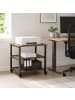relaxdays Druckertisch in Braun/ Schwarz - (B)50 x (H)53 x (T)50 cm