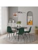 COFI 1453 4er Set Esszimmerstühle mit Rückenlehne, Küchenstuhl mit Samtbezug in Grün