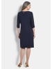 GOLDNER Kurzgröße:  Jerseykleid mit Krepp-Qualität in marine