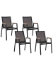 Beliani 4er-Set Gartenstuhl TIANO in Schwarz/Braun