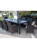 Beliani Gartentisch ITALY in Braun - (W) 100 x (H) 74 x (L) 220 cm