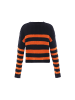myMo Damen Strickpullover in SCHWARZ ORANGE