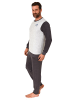 NORMANN langarm Frottee Pyjama Rundhalsschnitt & Bündchen - 82443 in dunkelgrau
