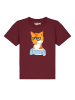 wat? Apparel T-Shirt Fuchs in Weinrot