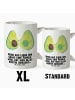 Mr. & Mrs. Panda Weiße Tasse Avocado Pärchen mit Spruch in Weiß