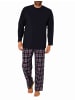 NORMANN langarm Schlafanzug Pyjama karierte Flanell Hose - 70840 in navy