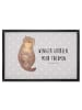 Mr. & Mrs. Panda Gummimatte Otter Muschel mit Spruch in Grau Pastell