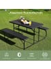 COSTWAY Picknicktisch Klappbar mit Bänken 136cm in Schwarz