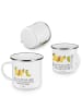 Mr. & Mrs. Panda Emaille Tasse Scheidung Neuanfang mit Spruch in Transparent