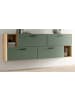 Inn.Furn Sideboard grün, Artisan Eiche 176 cm, Kommode hängend / stehend mit Soft-Close
