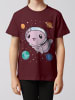 wat? Apparel T-Shirt Axolotl in space in Weinrot