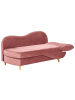 Beliani Chaiselongue MERI in Rosa/Braun - (W) 155 x (H) 76 x (L) 69 cm rechtsseitig
