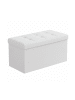 relaxdays Sitzbank in Weiß - (B)76 x (H)38 x (T)38 cm