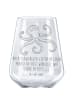 Mr. & Mrs. Panda Rotweinglas mit Gravur Tintenfisch mit Spruch in Transparent