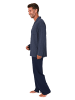 NORMANN Langarm Schlafanzug Pyjama zum durchknöpfen - 86530 in marine