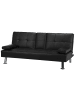 Beliani 3-Sitzer Sofa ROXEN in Schwarz/Silber - (W) 168 x (H) 76 x (L) 81 cm