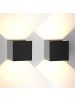 ZMH 2er-Set Wandleuchte LED in schwarz Modern 3000K warmweiß 5W IP65 Up Down L 10cm