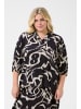 KAFFE curve Bluse kurzarm KCmaren Regular fit in Black/Nature Organic Lines