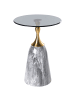 Beliani Beistelltisch CARTER in Grau/Gold - (W) 40 x (H) 55 x (L) 40 cm