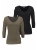 FLASHLIGHTS V-Shirt in khaki, schwarz
