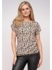 Cloud5ive Cloud5ive Blouse Top with elastic hem and animal print in beige/black