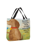 Mr. & Mrs. Panda Shopper Hund Blume Design mit Spruch in Weiß