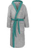 normani Damen Baumwoll-Bademantel mit Frottee, zweifarbig - OEKO-TEX® 100 in Grau/Blau