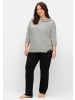 sheego Langarmshirt in grau meliert