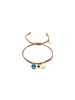 Luxenter Armband aus 925er Sterlingsilber mit Zirkonia-Saphir, 18K Gelbgold-Finish