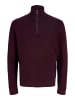 Jack & Jones Strickjacke mit Viertelreißverschluss in Bitter Chocolate