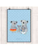 Mr. & Mrs. Panda Bild Koala Familie ohne Spruch in Blau Pastell