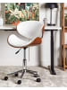 Beliani Bürostuhl ROTTERDAM in Weiß/Silber/Braun - (W) 49 x (H) 76 x (L) 56 cm