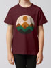 wat? Apparel T-Shirt Geometric Landscape 2 in Weinrot