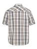 Man's World Kurzarmhemd in beige -weiss-dunkelblau