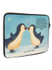 Mr. & Mrs. Panda Laptophülle Pinguin Liebe Design mit Spruch in Weiß