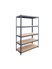 relaxdays Schwerlastregal "5 Ebenen" in Anthrazit - (B)120 x (H)200 x (T)40 cm