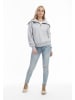 DreiMaster Vintage Damen Oversize Troyer-Sweater in Hellgrau Melange