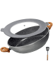 Stoneline Made in Germany Servierpfanne mit Deckel 28 cm, hoher Rand in Holzoptik