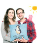 Mr. & Mrs. Panda Kissen 40x40 Pinguin Marienkäfer mit Spruch in Eisblau