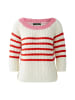 Oui Pullover in white red