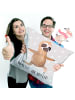 Mr. & Mrs. Panda 40x40 Kissen Faultier Yoga mit Spruch in Grau Pastell