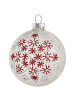 Beliani 50er-Set Weihnachtsbaumkugeln SNOWFLAKE in Rot/Weiß