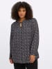 sheego Langarm-Bluse in tiefblau-orchidee-bedruckt