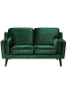 Beliani 2-Sitzer Sofa LOKKA in Grün/Dunkler Holzfarbton - (W) 150 x (H) 85 x (L) 83 cm