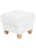 58 aufm Kessel HOCKER Kasha Bezug Veloursstoff Buche natur / creme