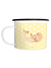 Mr. & Mrs. Panda XL Emaille Tasse Robbe Liegen ohne Spruch in Gelb Pastell