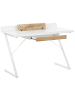 Beliani Schreibtisch FOCUS in Weiß/Braun - (W) 120 x (H) 84 x (L) 60 cm