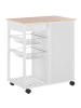 Beliani Servierwagen BOVES in Weiß/Braun - (W) 76 x (H) 88 x (L) 48 cm