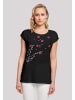 F4NT4STIC Extended Shoulder T-Shirt Blumen Ranke in schwarz